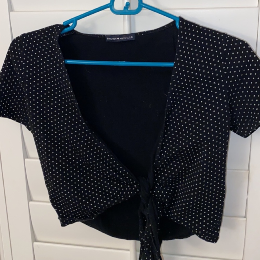 brandy melville wrap polka dot top